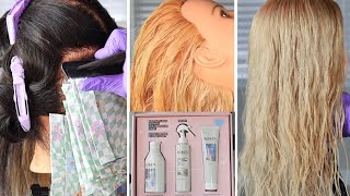 How to Bleach Hair  How to Lift Hair  Mannequin Hair Bleaching  REDKEN and FRAMAR GOODIES [upl. by Ynittirb]