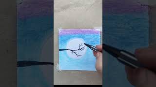 easy drawing ☺️☺️❤️night art amazing diy satisfying viral JannatCraftingAndArt MrBeast [upl. by Annovahs]