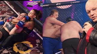 Two HUGE Guys Fight amp A Lady Gets Ch0ked Out  Epic Fighting Championship [upl. by Vocaay]