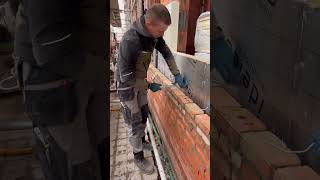 installation of the facade to the loadbearing wall using special dowels [upl. by Keraj]