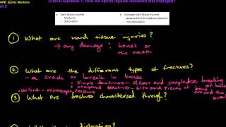 PDHPE CQ1 Hard Tissue Injuries  Sports Medicine  Classification and Management  HSC [upl. by Krahmer]