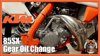 2019 KTM 85SX Gear Oil Change [upl. by Enilecram]