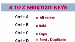 Ctrl A to Z shortcut key  computer  1M [upl. by Issirk]