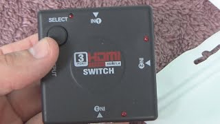 Unboxing and test of 3 Port HDMI Switch without Remote [upl. by Tega186]