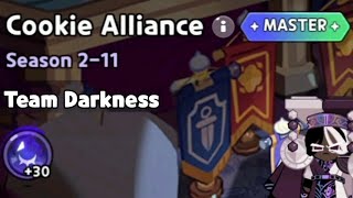 Cookie Alliance Season 211 Master Mode Team Darkness Guide  Cookie Run Kingdom [upl. by Annahs]