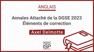 Annales Attaché de la DGSE 2023  Anglais [upl. by Harrus]