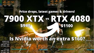 RX 7900 XTX vs RTX 4080 The Ultimate Comparison New games and drivers RT FSR vs DLSS3 onoff [upl. by Kynan]