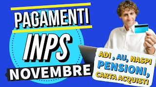 🟣 Pagamenti Novembre 2024 Assegno di Inclusione Naspi Assegno Unico Pensioni Carta Acquisti [upl. by Atsirak]