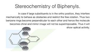 Stereochemistry of Biphenyls  Stereochemistry  Organic Chemistry [upl. by Augy241]