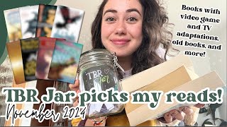 TBR Jar Picks for November  Books with TV and video game adaptations old books and more 🍁 [upl. by Yednarb]