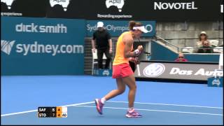 Lucie Safarova v Sam Stosur highlights 1R  Apia International Sydney 2015 [upl. by Regni]