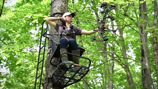 Shooting A Compound Bow From A Tree Stand [upl. by Aileda]