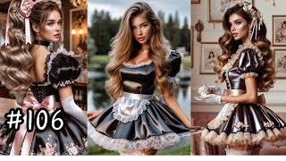 106 The Beauty of French Maids Satin Maid Uniforms with Petticoats [upl. by Yevre]