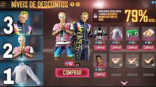 CONFIRMADO EVENTO NÍVEIS DE DESCONTO COM ESTILO TECH E CAIXA DA BARBINHA  NOVIDADES FREE FIRE [upl. by Auerbach54]