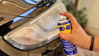 How to restore Headlight  WD40 clean car headlight with [upl. by Borg]