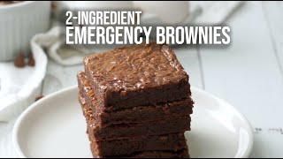 2Ingredient Emergency Brownies  Kirbies Cravings [upl. by Dorn201]