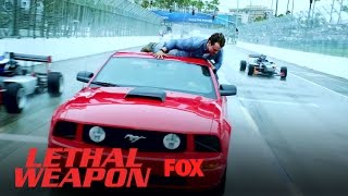 Riggs Jumps Onto The Suspects Moving Vehicle  Season 1 Ep 1  LETHAL WEAPON [upl. by Catina93]