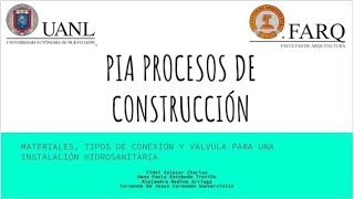 PIA PROCESOS III INST HIDRAULICAS MATERIALES [upl. by Llehcim]