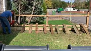 How to put feather edge boards on fence [upl. by Allecnirp]