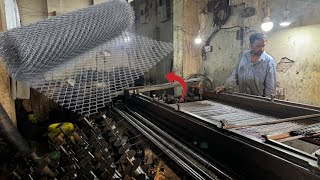 Amazing Process of Making Galvanized Wire Mesh  How to Make Iron Net  Iron Net Making Process [upl. by Ayocal335]