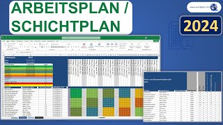 Arbeitsplan Excel  Schichtplan Excel Vorlage Tutorial Anleitung [upl. by Odnala541]