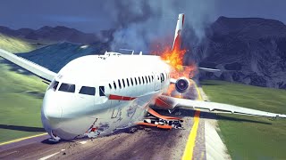 Emergency Landing On The Road  Survival Scenarios Chances  Airplane Crash  Besiege [upl. by Kenward]