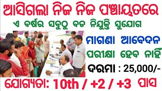 Odisha Grampanchayat Recruitment 2024  Salary Upto 25000 Per Month  Panchayat Level Govt Jobs [upl. by Tihor730]