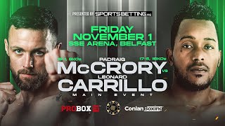 CONTENDER SERIES  LIVE BOXING  McCrory vs Carrillo  Friday November 1 [upl. by Htebiram]