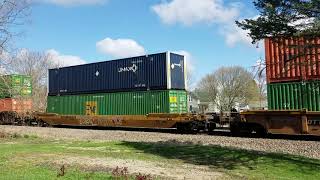 UP 2546 leads intermodal train with UP 1983 WP heritage as a DPU Galesburg Illinois 42818 [upl. by Aicelet107]