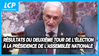 Résultats du deuxième tour de lélection à la présidence de lAssemblée nationale  18072024 [upl. by Blair]