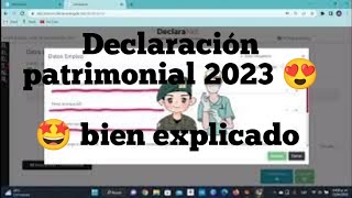 como hacer la declaración patrimonial 2023 paso a paso [upl. by Ilka]