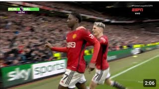 Kobbie Mainoo Goal vs liverpool  Manchester United vs Liverpool 21 Highlights 2025 [upl. by Lucania]