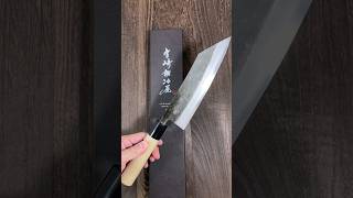 Miyazaki Kajiya Aogami No2 Kurouchi TSUBAKI Hakata Knife 210mm with Magnolia Wood Handle [upl. by Normi]