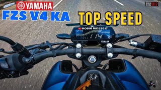 Yamaha FZS V4 Ka Top Speed Test  155cc Bike Vibrating In High Speed😱 [upl. by Lehpar861]