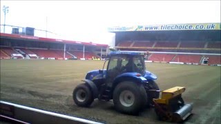 Overseeding a Football Pitch Time Lapse Video [upl. by Macleod]