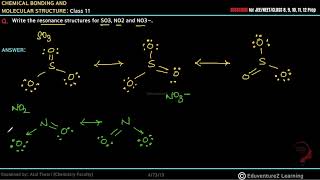 Write the resonance structures for SO3 NO2 and NO–3 [upl. by Leugim]