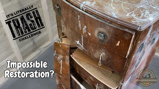 My Biggest FURNITURE RESTORATION yet  Part of quotIts Literally Trashed Challengequot [upl. by Shellans]