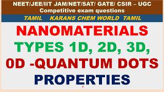 Tamil NANOMATERIAL size 1D 2D 3D 0D QUANTUM DOTS PROPERTIES QUANTUM CONFINEMENT Band gap color [upl. by Sayres]