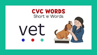 CVC Words with Phonics  Short e Words  Phonics for Kindergarten  phonicsreading [upl. by Initof]