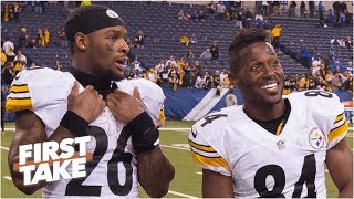 Would a LeVeon Bell and Antonio Brown reunion with Raiders be a good move  First Take [upl. by Retsim688]