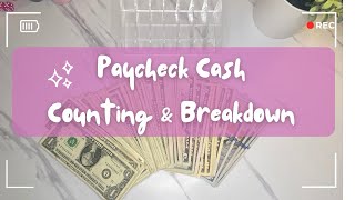 1000 Paycheck Cash Counting amp Breakdown  Behind the scenes of cash stuffing [upl. by Blakeley]