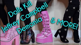 My Boot Collection JEFFREY CAMPBELL DR MARTENS DEMONIA YRU [upl. by Ragland]