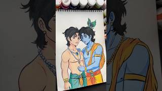 Krishna and balram 👀🐚🦚🌸 fypシ゚viralytshortsdrawingkrishnalikeforlikessubscribeviralvideoart [upl. by Ned303]