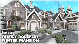 BLOXBURG Family Roleplay Winter Mansion Speedbuild  Roblox House Build [upl. by Perkoff]