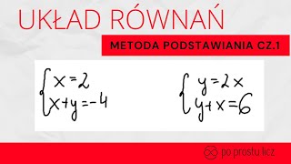 CZ 1 Rozwiązywanie układów równań metodą podstawiania UKŁADY RÓWNAŃ LINIOWYCH [upl. by Perkoff]