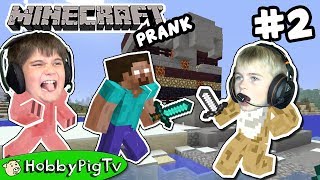 Minecraft Prank Adventure 2 Herobrine House HobbyPigTV [upl. by Cass157]