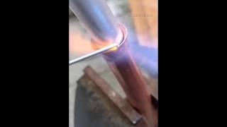 quotCopper Pipe to Aluminium Pipe Brazing in 1minutes CopperPipeAluminiumPipeBrazingPipeJoinHVAC [upl. by Selwin]