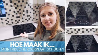 INDUCTIE KOOKPLAAT SCHOONMAKEN  HOE DOE JE DIT  Clean with me  Induction cooker  GwennampClean [upl. by Rebe258]