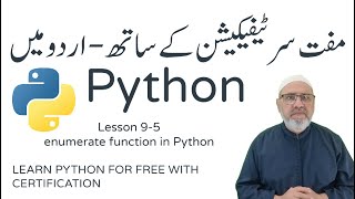 Python lesson 95 enumerate function in Python  In UrduHindi [upl. by Ynetruoc]