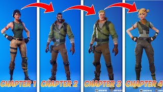 Evolution of All Default Skins in Fortnite battle royale Chapter 1 Season 1  Chapter 4 Season 1 [upl. by Guinn]